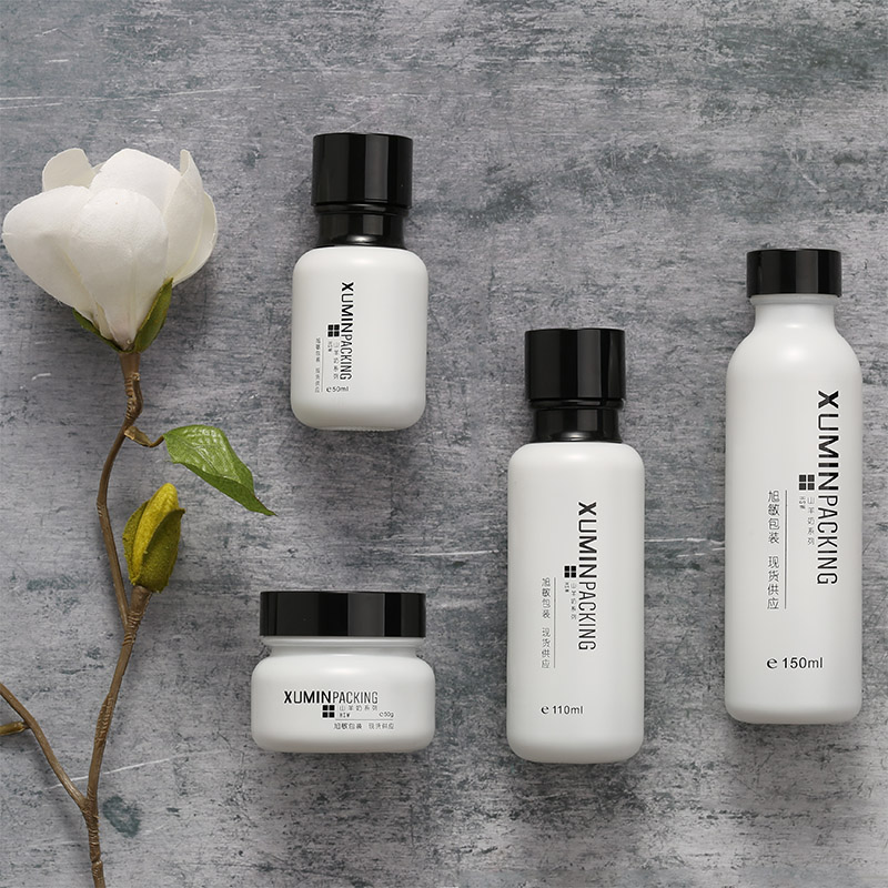 cosmetic lotion pump bottle 150ml and 50g cream jar 110ml cosmetic glass lotion bottles