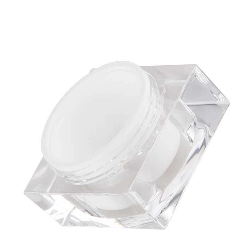 cosmetic package high transparent 15g 30g 50g acrylic cream pot jar with double wall lid