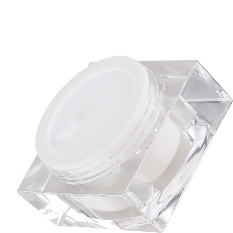 cosmetic package high transparent 15g 30g 50g acrylic cream pot jar with double wall lid