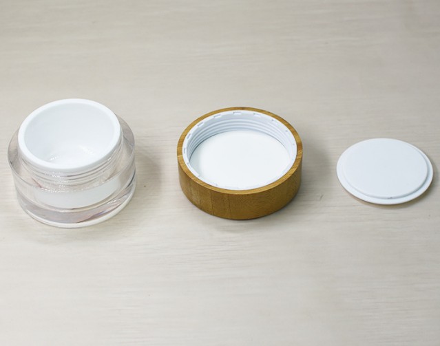 cosmetic package natural empty engrave logo 15g 30g 50g 100g bamboo cream jar aluminum inner with bamboo lid