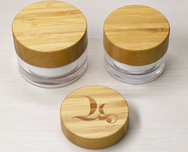 cosmetic package natural empty engrave logo 15g 30g 50g 100g bamboo cream jar aluminum inner with bamboo lid