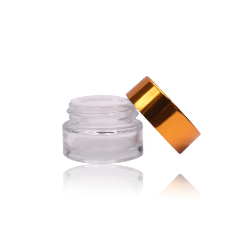 cosmetic package small round 5g empty jar eye cream glass mini jar 5g with gold metal lid