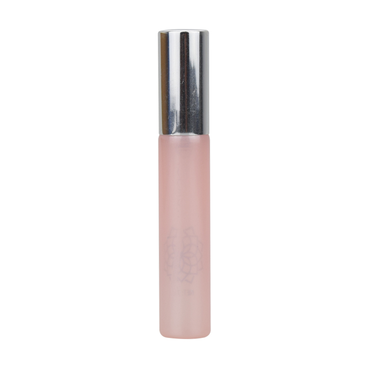 cosmetic package travel size 3ml 5ml 6ml 7ml 8ml 10ml pink glass eye serum sprayer bottle with silver aluminum lid
