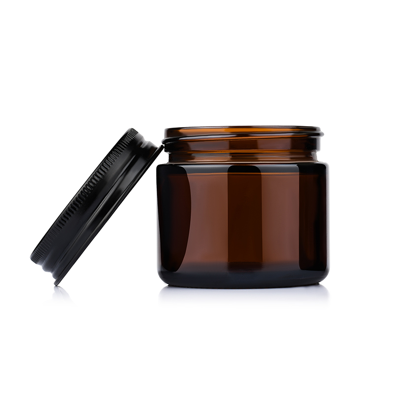 cosmetic packaging 100ML 250ML 500ML Green Clear Amber glass candle jars with metal lids Mason Cream Glass Candle Jar