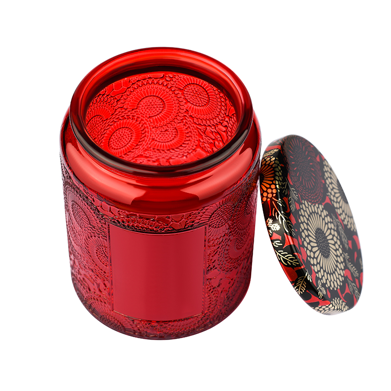 cosmetic packaging 100ML 250ML 500ML Green Clear Amber glass candle jars with metal lids Mason Cream Glass Candle Jar