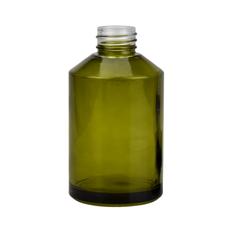 cosmetic packaging 100ml 120ml olive green glass liquid pump bottles