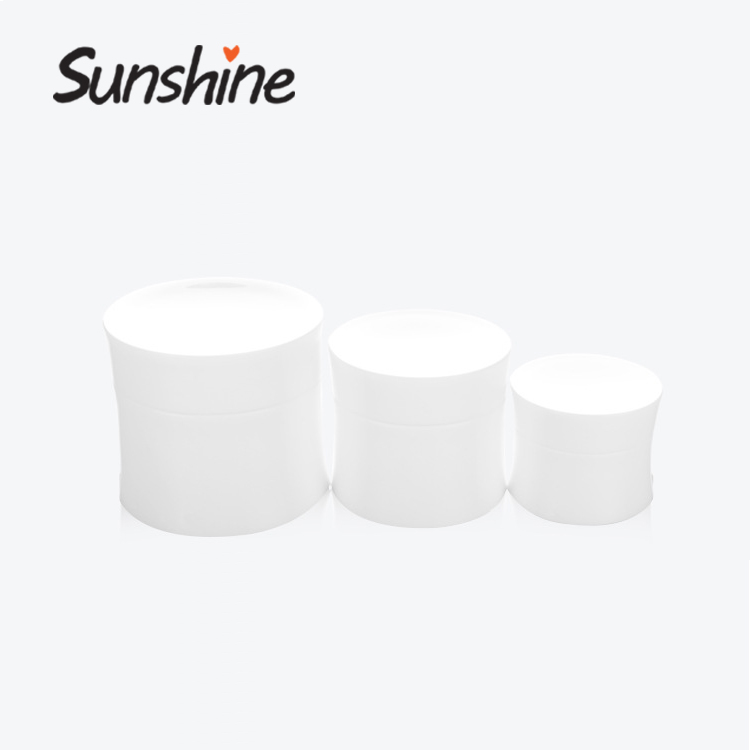 cosmetic packaging 15g 30g 50g empty plastic PP white waist cream jar