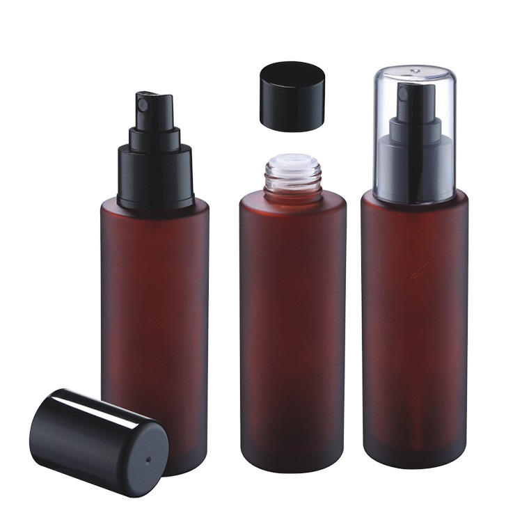 cosmetic packaging 15ml 30ml 50ml 60ml 100ml amber frosted glass lotion toner bottle glass cream jar for skin and hair lotion