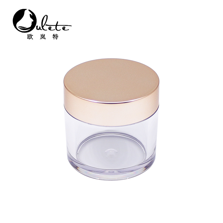 cosmetic packaging 15ml 30ml 50ml 80ml 100ml 150ml clear plastic jar pet jar with gold plastic cap