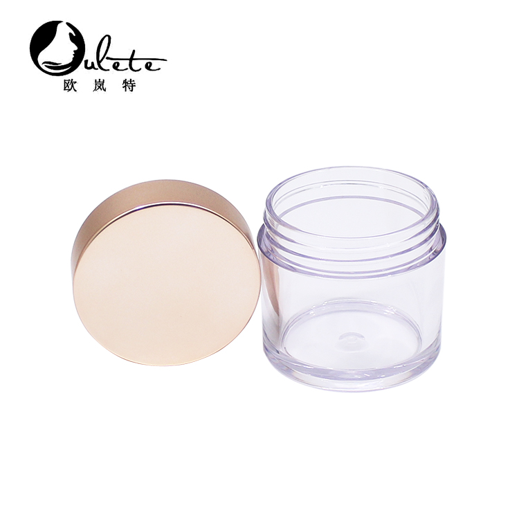 cosmetic packaging 15ml 30ml 50ml 80ml 100ml 150ml clear plastic jar pet jar with gold plastic cap