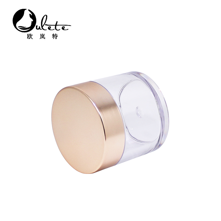 cosmetic packaging 15ml 30ml 50ml 80ml 100ml 150ml clear plastic jar pet jar with gold plastic cap