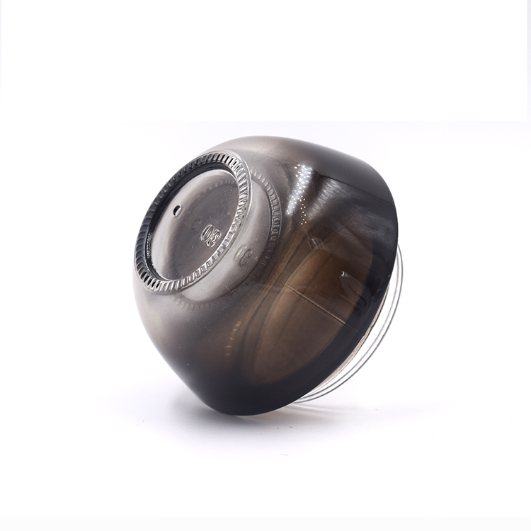 cosmetic packaging 20g 30g 50g 2oz empty black glass jar luxury glass cosmetic jar with silver cap