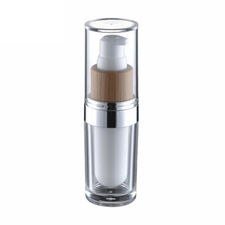 cosmetic packaging 20g 30g 50g clear acrylic cosmetic jar with bamboo lid