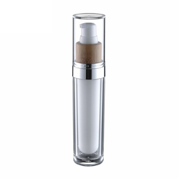 cosmetic packaging 20g 30g 50g clear acrylic cosmetic jar with bamboo lid