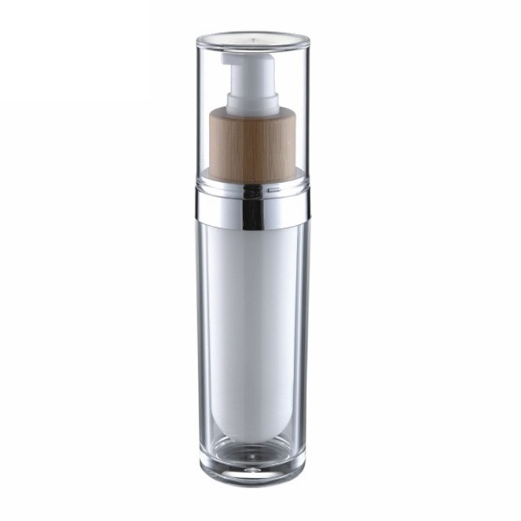 cosmetic packaging 20g 30g 50g clear acrylic cosmetic jar with bamboo lid