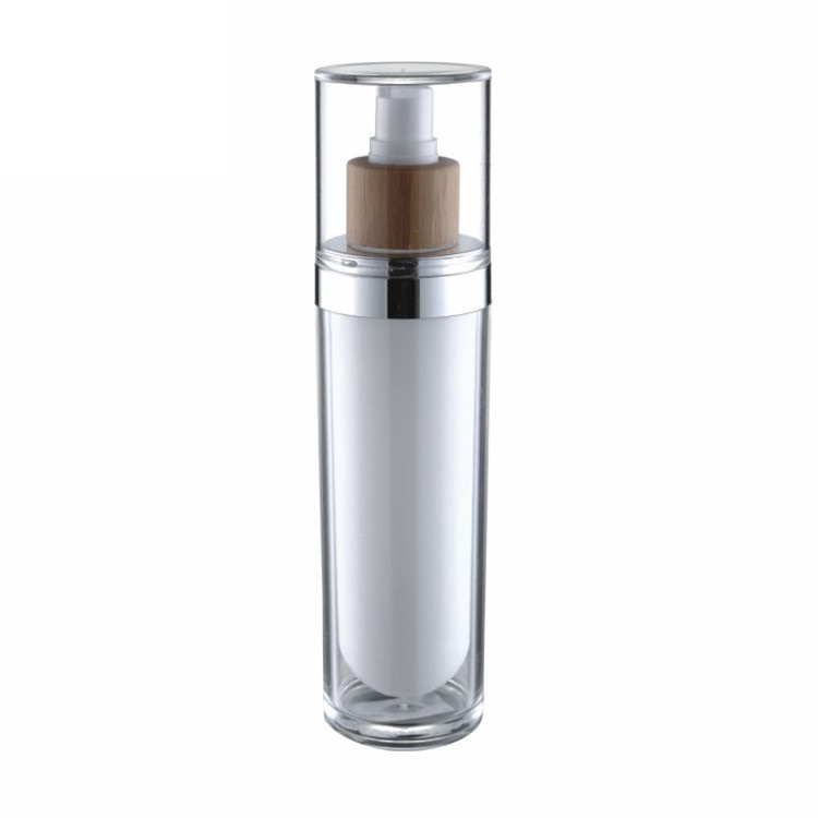 cosmetic packaging 20g 30g 50g clear acrylic cosmetic jar with bamboo lid