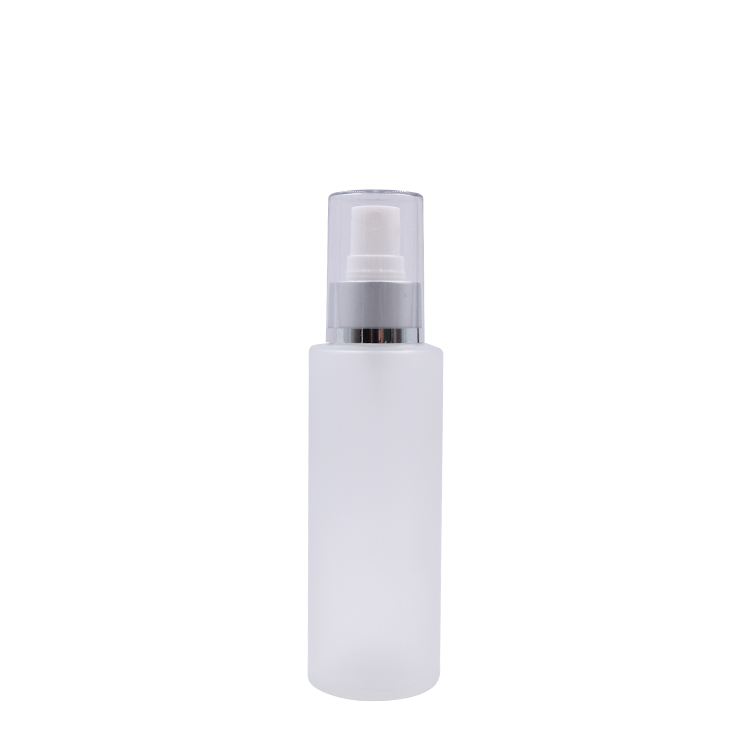 cosmetic packaging 20ml 25ml 30ml 50ml frosted glass bottle silver pump 120 ml 100 ml glass bottle