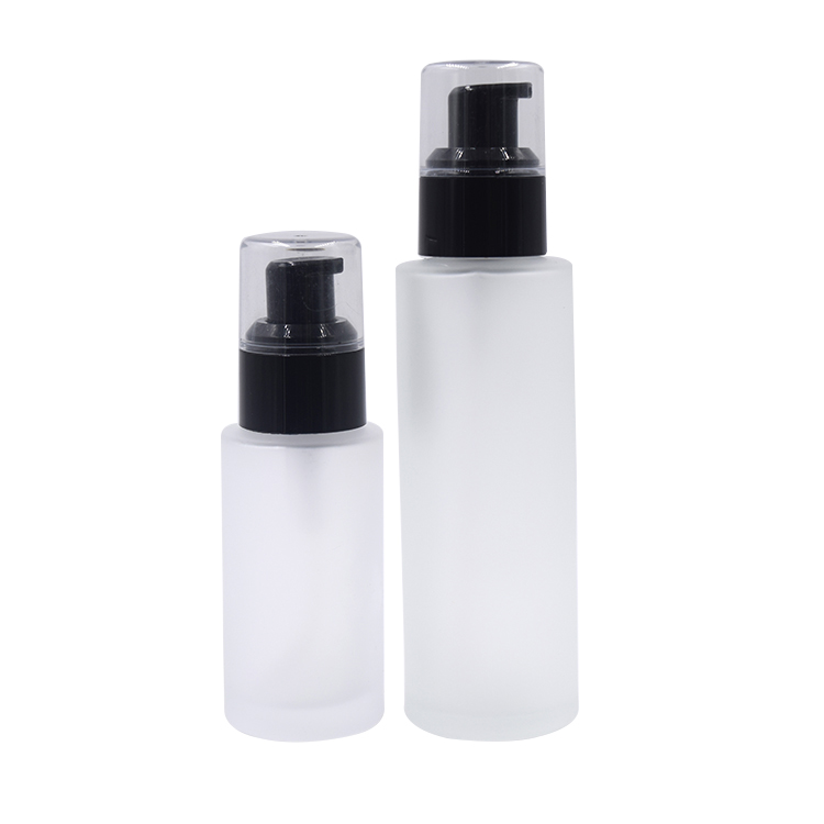cosmetic packaging 20ml 30ml 40ml 60ml 80ml 100ml 120ml frosted glass pump bottle for serum, cream, oil