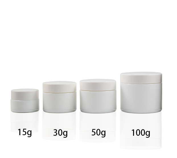 cosmetic packaging 20ml 30ml 50ml 100ml white glass straight side jar ceramic cream jar