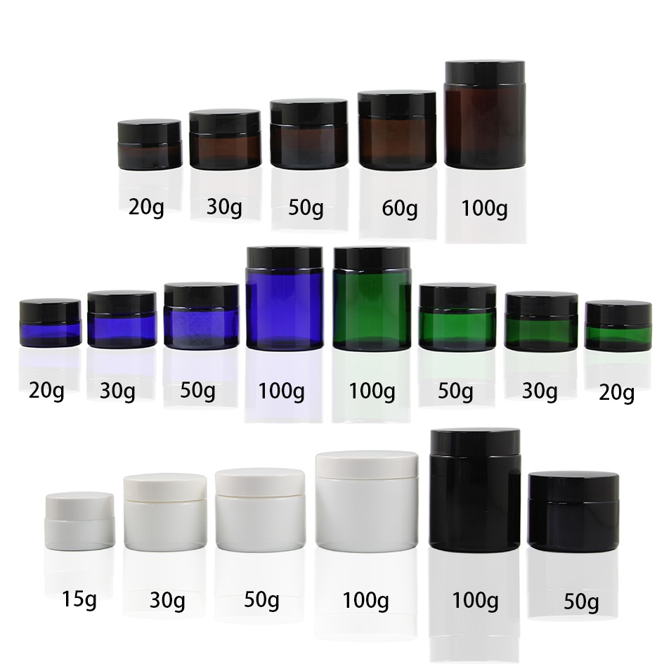 cosmetic packaging 20ml 30ml 50ml 100ml white glass straight side jar ceramic cream jar