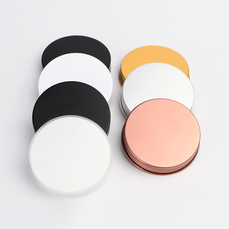 cosmetic packaging 30ml 50ml 100ml 120ml 200ml 250ml 500ml amber clear PET plastic jar with gold sliver black plastic cap
