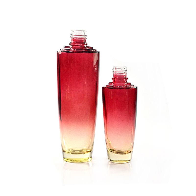 cosmetic packaging 30ml 50ml red glass jars and bottles with gold sliver aluminum screw cap