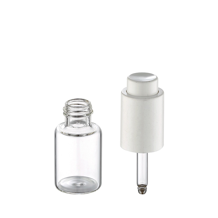cosmetic packaging 3ml 5ml 6ml 8ml 10ml 12ml 15ml 30ml pump essential oil bottle clear glass serum bottle with white dropper