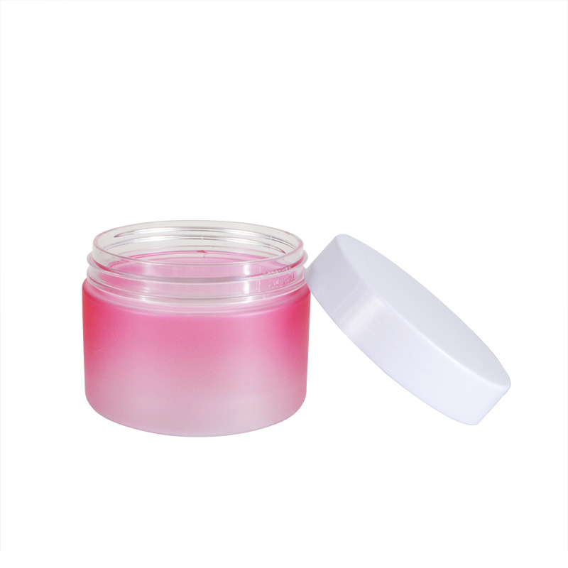 cosmetic packaging 4oz 8oz cream container gradient pink color 30ml 50ml 100ml pet plastic jar with lid