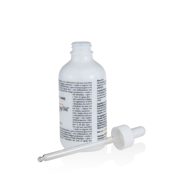 cosmetic packaging 4oz white glass bottle with dropper