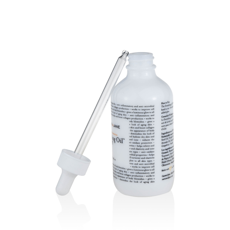 cosmetic packaging 4oz white glass bottle with dropper