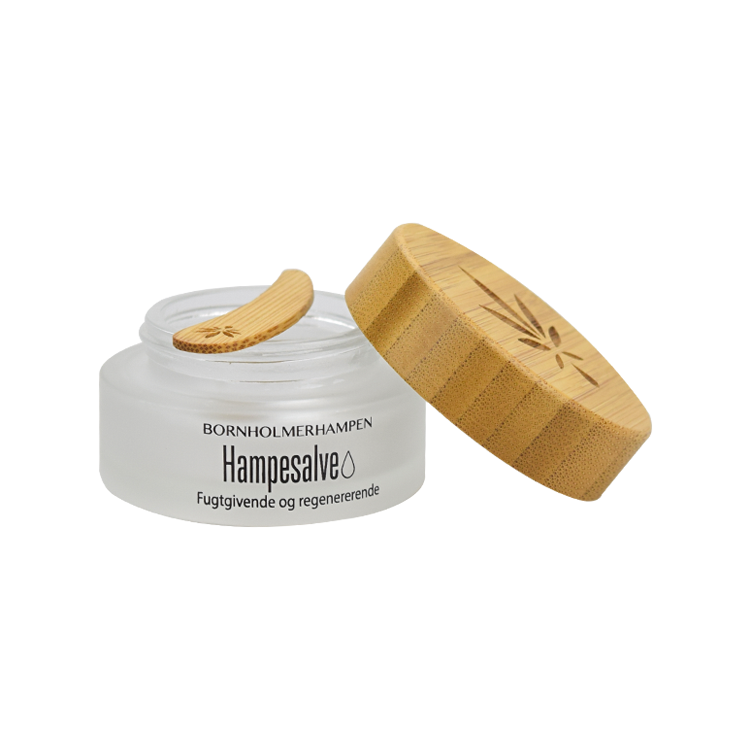 cosmetic packaging 50g 100g 200g frosted cream jar container  bamboo lid bamboo spoon
