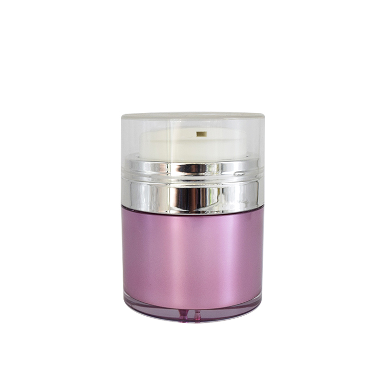 cosmetic packaging 50g high quality purple  double wall  cream jar  airless  pump jar