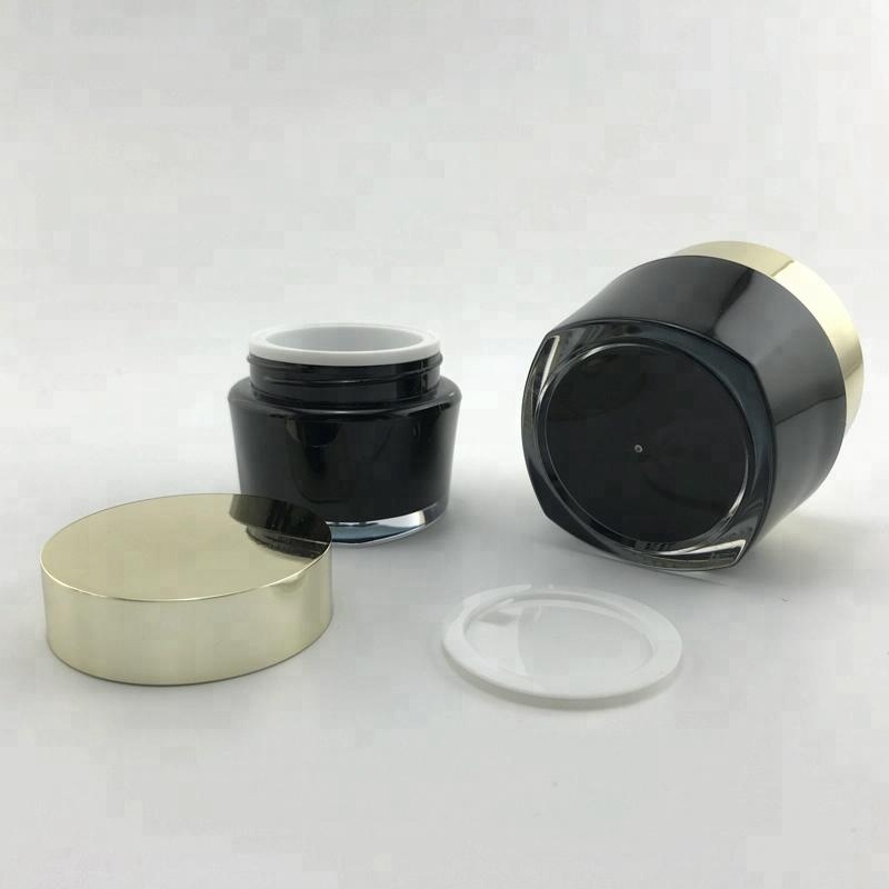 cosmetic packaging 50g luxury black square face cream jar