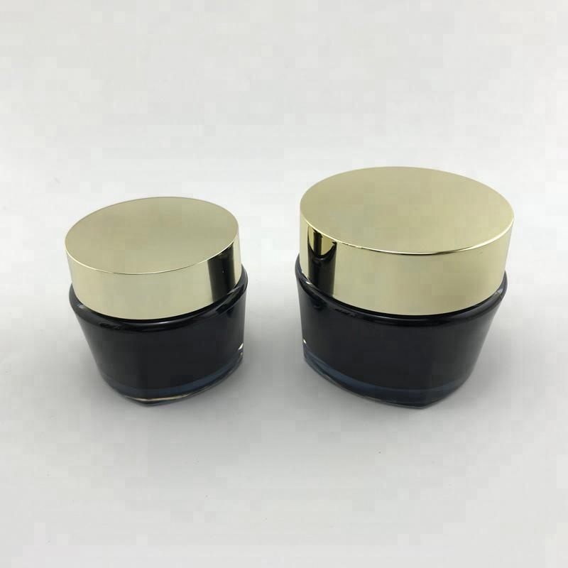 cosmetic packaging 50g luxury black square face cream jar