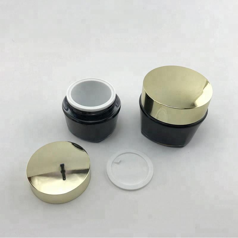 cosmetic packaging 50g luxury black square face cream jar