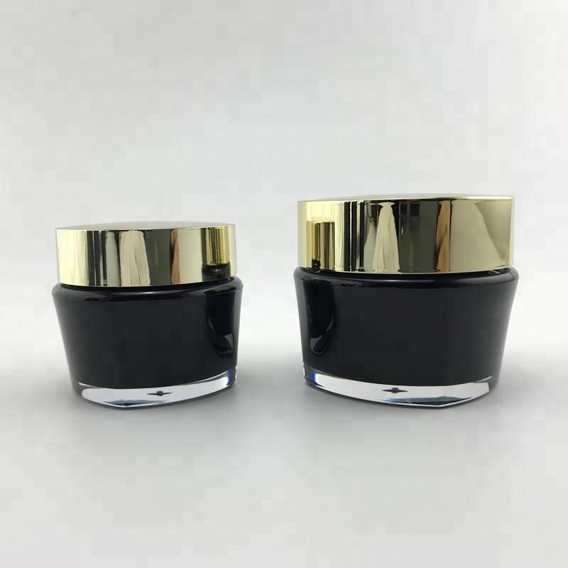 cosmetic packaging 50g luxury black square face cream jar