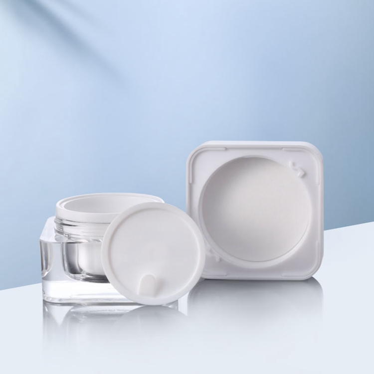 cosmetic packaging 50ml 50g clear White acrylic plastic cream jar container with plastic lid