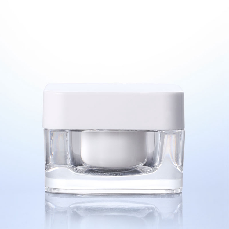 cosmetic packaging 50ml 50g clear White acrylic plastic cream jar container with plastic lid