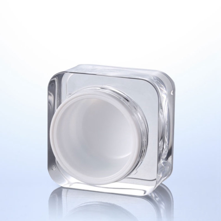 cosmetic packaging 50ml 50g clear White acrylic plastic cream jar container with plastic lid