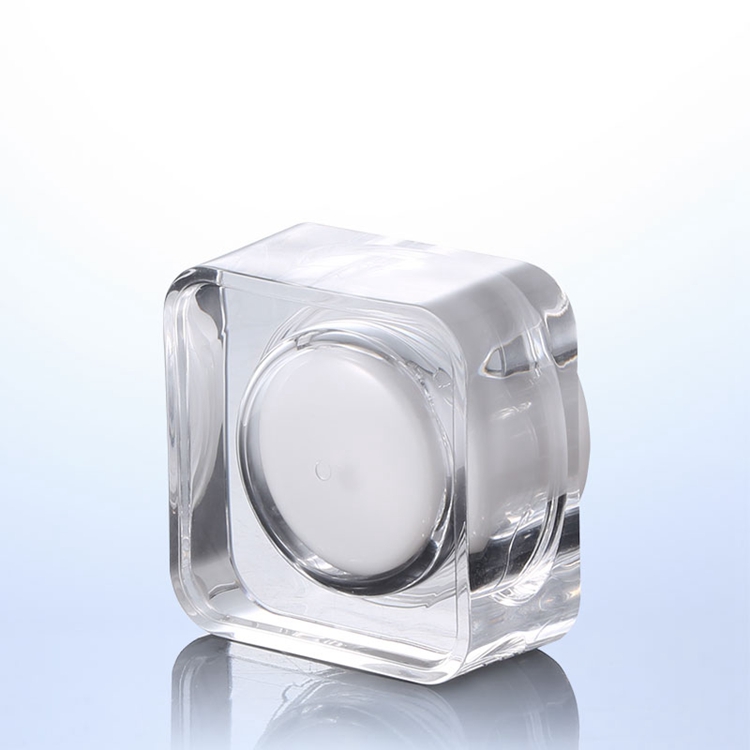 cosmetic packaging 50ml 50g clear White acrylic plastic cream jar container with plastic lid