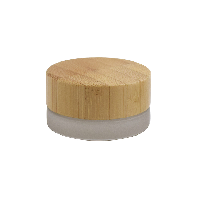 cosmetic packaging 5g 10g 15g bamboo lid glass lip balm jar
