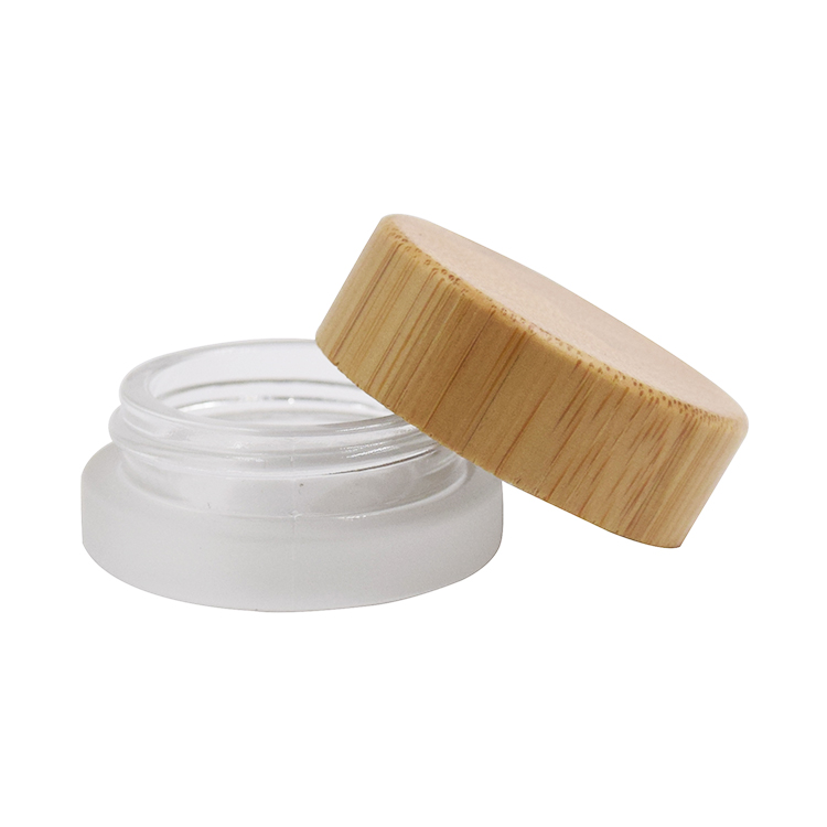 cosmetic packaging 5g 10g 15g bamboo lid glass lip balm jar