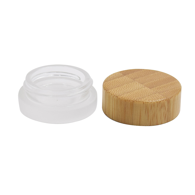 cosmetic packaging 5g 10g 15g bamboo lid glass lip balm jar