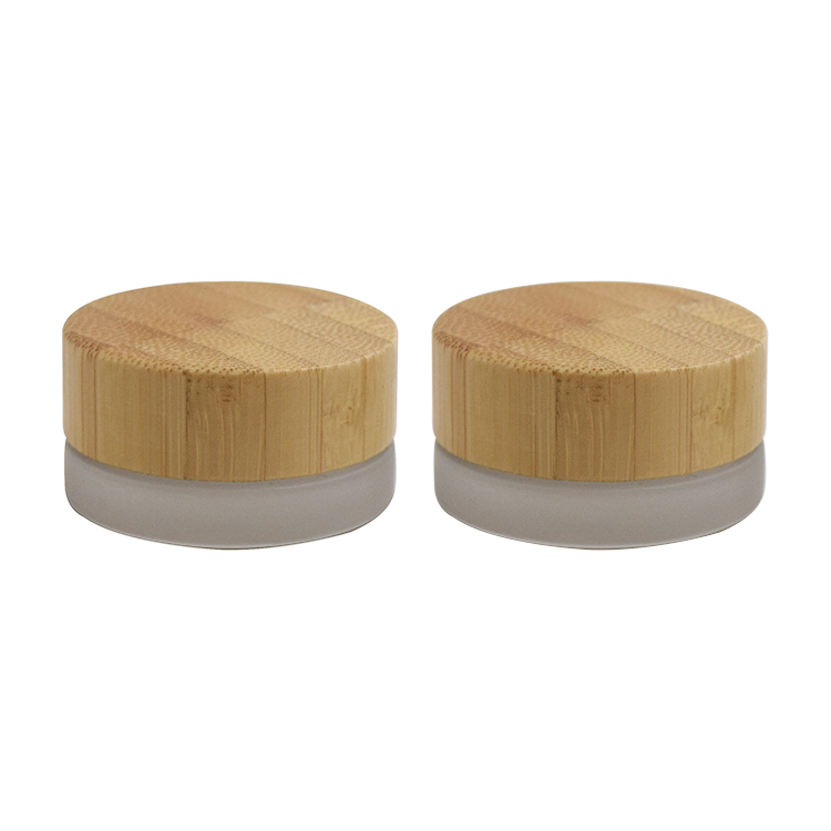 cosmetic packaging 5g 10g 15g bamboo lid glass lip balm jar