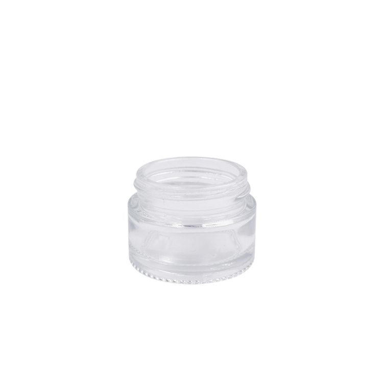 cosmetic packaging 5g 15g 30g 50g 100g empty clear glass cream jar with white lid