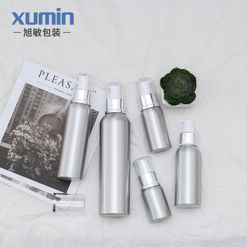 cosmetic packaging aluminium bottle 30ML 50ML 100ML 120ML 250ML lotion pump bottle