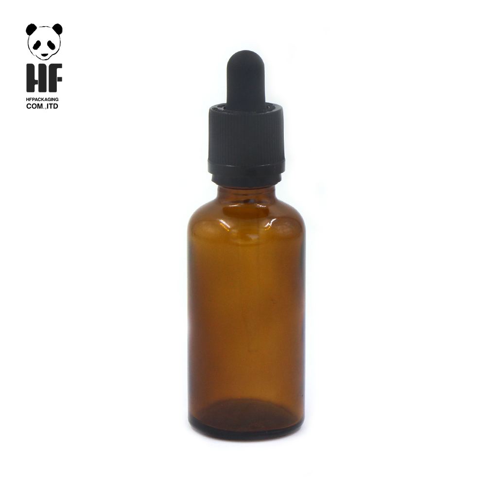 cosmetic packaging brown glass 15ml facial serum bottle with dropper