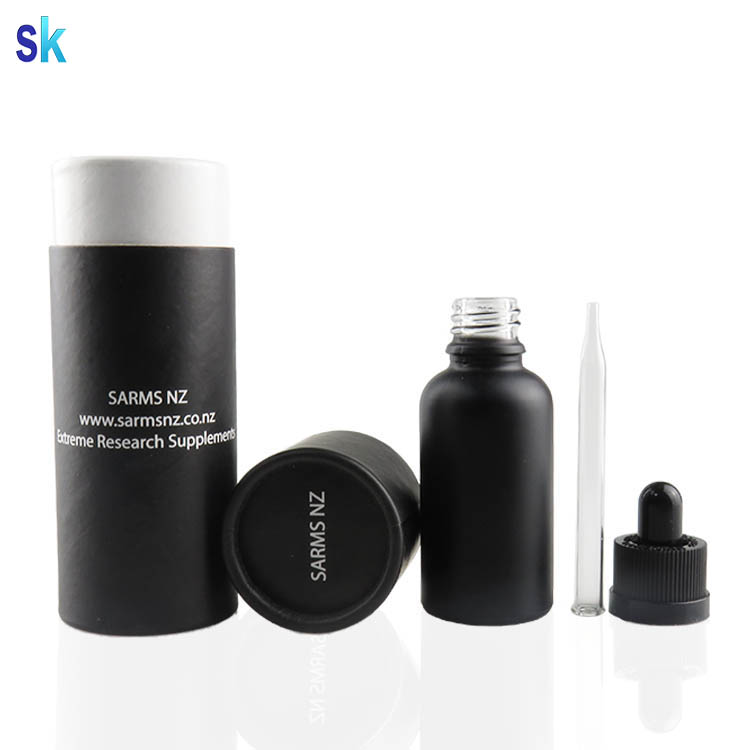 cosmetic packaging cardboard paper tube black for 30ml bottle