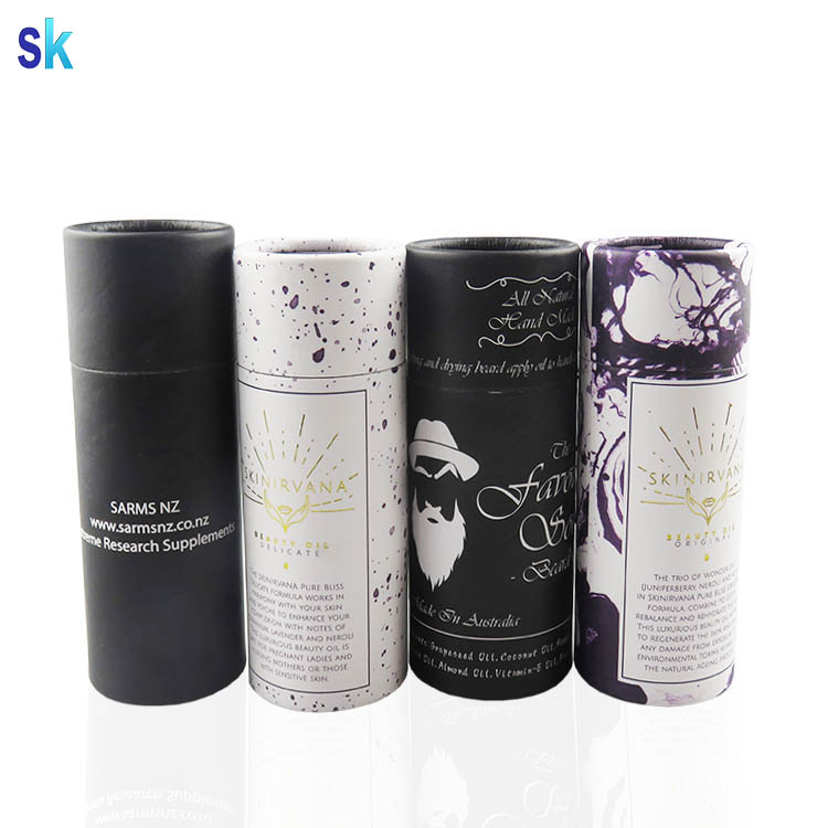 cosmetic packaging cardboard paper tube black for 30ml bottle