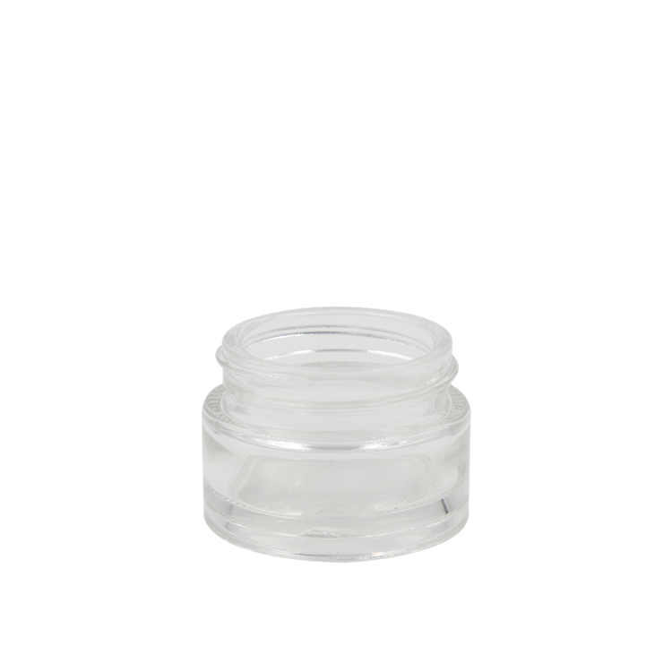 cosmetic packaging clear glass container white cap skincare eye cream lotion glass jar
